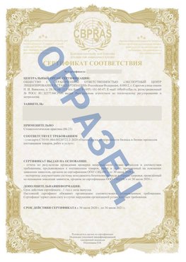 Образец Сертификат СТО 01.064.00220722.2-2020 Голицыно Сертификат СТО 01.064.00220722.2-2020 